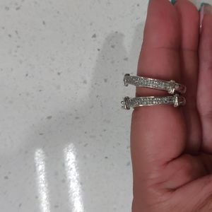 Diamond gold hoop earrings